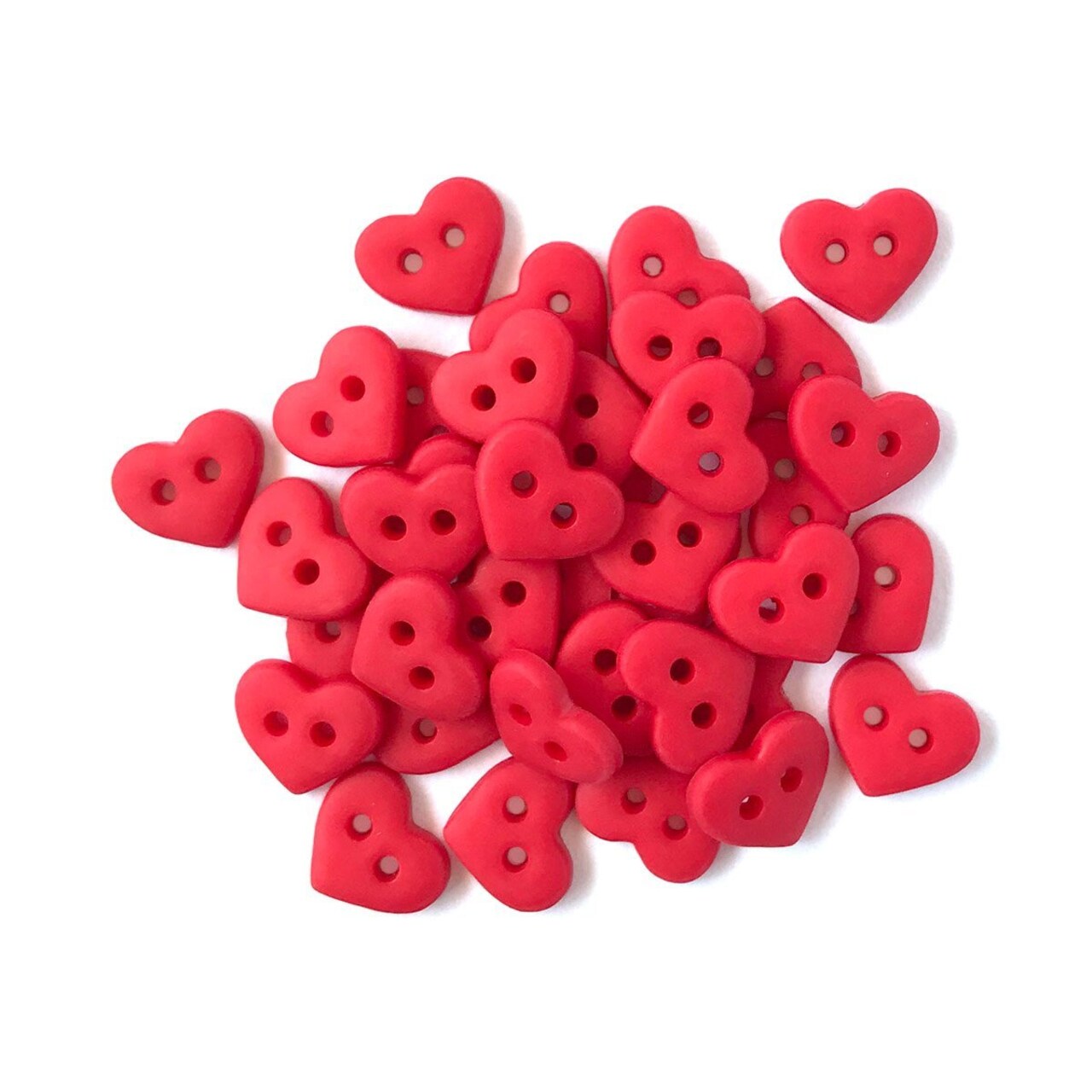 Buttons Galore and More Craft and Sewing Buttons - Tiny Red Hearts - 90 Buttons